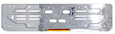 Quattroerre 1266 Kennzeichenhalter Chrom vorne + hinten universell mit Deutschland-Flagge 3D