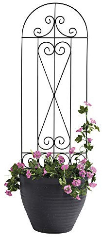 Garden Gear 1.2 Metre Metal Plant Support Trellis, 3 Decorative Designs for Borders, Flowerbeds, Plant Pots & Pathways Birds, Leaf or Swirl (Swirl Design)