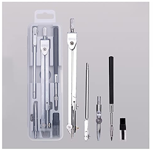 hanxiaoyishop Zirkel Math Geometrie Kit Metallkompass mit Radgeometrie Präzisionswerkzeug für Studentenkreis Zeichnung Werkzeug mit Aufbewahrungsbox Geometrie Set (Size : 1)
