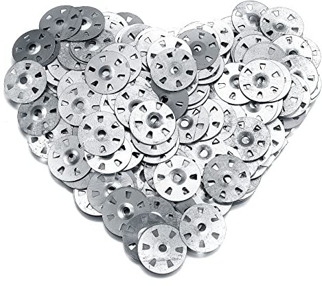 100 Pcs Easy Fix Washers, 35mm Diameter Galvanised Steel Fixing Washers for Insulation Thermoboard Backer Boards (100)