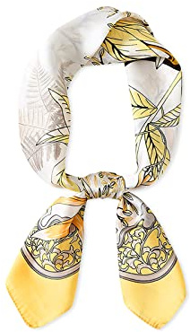 LumiSyne Seidenschal Damen Künstlerisch Gedruckte Kopftuch Ahornblatt muster Hochwertige Satin Seide Quadratischer Schal Bandana Kopfschmuck Haarband Senior Zubehör Geschenke