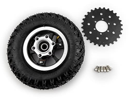 8 Zoll Roller Aufblasbares Rad mit 28 Zähnen Kettenrad Kompatibel mit Fahrradkette 8x2 Rad für Elektrowagen Motor Kit