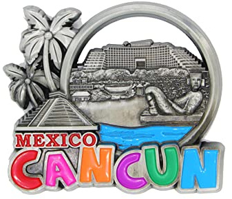 3D City Metall Kühlschrankmagnete DUBAI Ägypten Berlin Budapest Tokio Ibiza Dubrovnik Kambodscha New York Amsterdam Madrid Venedig Malaga Sydney Kuba London Rom Wien Dublin Cancun Nice (Cancun)
