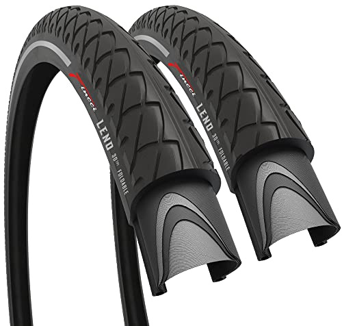 Fincci Fahrradreifen 26 Zoll - Pair City Slick Reflektierend Reifen 26 x 1.95, Fahrradmantel 26 Zoll, FaltReifen für Cityräder, Mountainbike, Fahrrad, Rennrad Hybrid Fahrrad, E Bike, 50-559 - 2er Pack