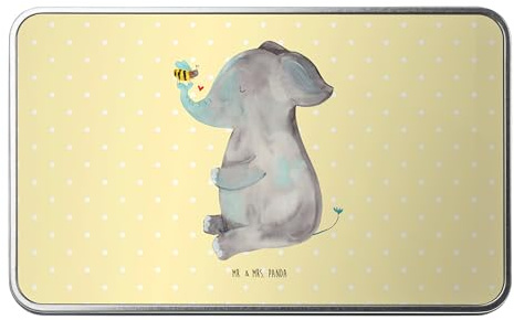 Mr. & Mrs. Panda Metalldose rechteckig Elefant Biene - Geschenk, Blechdose, lustige Sprüche, Gute Laune, Aluminiumdose, Liebesspruch, Vorratsdose,