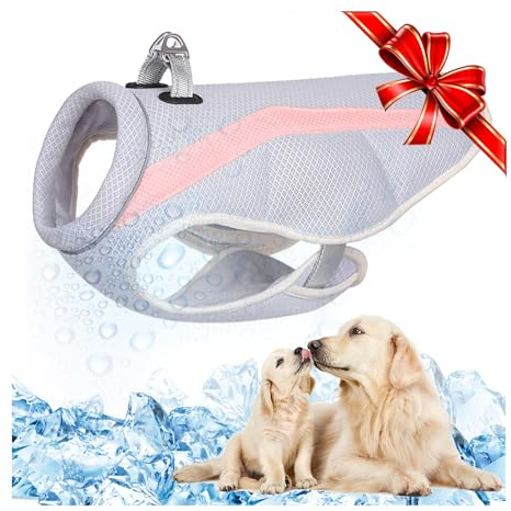 Hundekühlweste Geschirr, Hundekühlmantel Sicherheit sonnensicher und Verdunstungssumpf-Technologie mit verstellbarer kühler bequemer Hundejacke für kleine/mittlere/große Hunde Laufen Gehen Bergsteigen