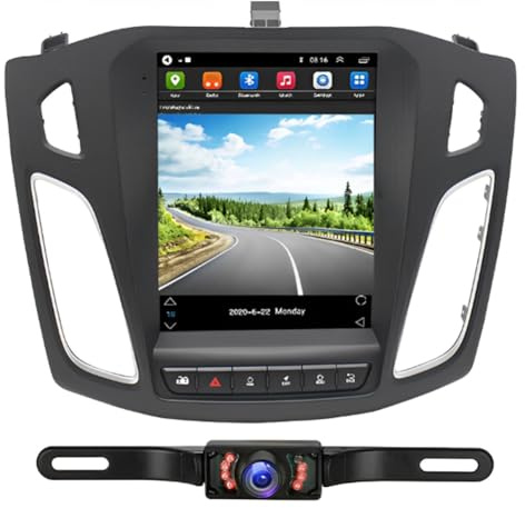 Saitedudu 9.7 Inch IPS Touch Screen Android 13 Car Radio Stereo Compatible with 2012-2018 Ford Focus with Carplay/Android Auto GPS Navigation Bluetooth WiFi EQ HiFi FM SWC Backup Camera Mic