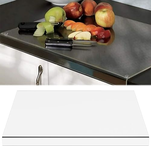IXTIX Tabla de cortar de acrílico transparente con borde de labios, 40 x 45 cm, reutilizable, rectangular, placa protectora para encimera de cocina