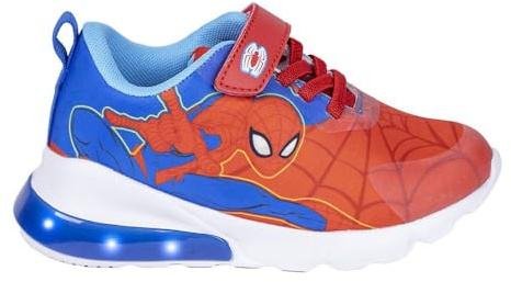 Scarpe da Bambino Spiderman - Blu e Rosso - Misura 25 - Chiusura in Velcro - Scarpe da Ginnastica con Suola in Eva e Luce LED - Chiusura Posteriore - Prodotto Originale Disegnato in Spagna