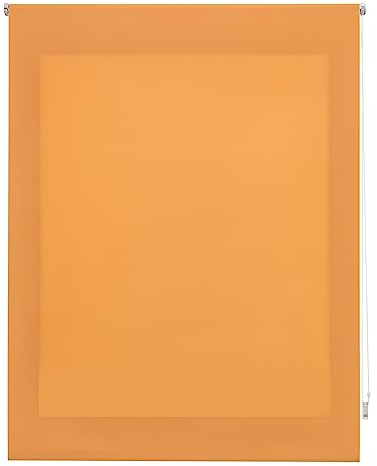 INTERBLIND | Premium Smooth Translucent Roller Blind 80 x 175 cm (Width x Height) - Roller Blind Fabric Measure 77 x 170 cm - Orange Translucent Blind - Premium Window Blind