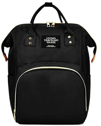 Lässige Wickelrucksack Tasche für Mama und Baby - Organizer Rucksack für unterwegs - Große Wickelunterlage Windeltasche mit Flaschentasche - Ideal für Kinderwagen und Kliniktasche