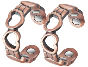 YINOX superstark magnetisk kopparring för kvinnor, en kärlekskopperring som symboliserar kärlek, inklusive 4 NdFeB-magneter och högkvalitativ presentförpackning (2,3 tum) (2 st)