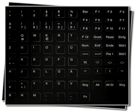 Generisch TASTATURAUFKLEBER DEUTSCH FÜR NOTEBOOKS MIT SCHWARZEN Tasten
