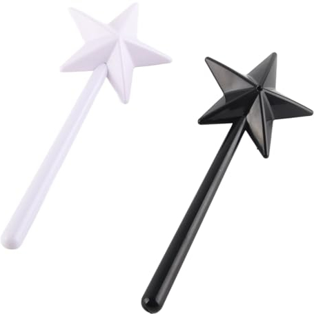 2 Pezzi a Forma di Bacchetta Saliera e Pepe Bacchetta a Stella Saliera e Pepiera Nero, Bianco Stella Erogazione Simpatico Dispenser in Plastica per Bevande in Bottiglia, Shaker