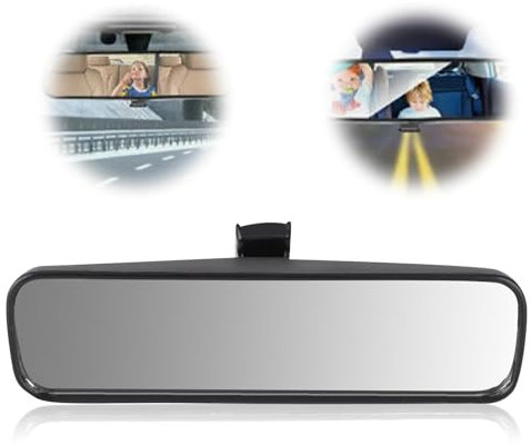 WODHMIEY innenrückspiegel, 814842, verstellbarer, abnehmbarer, drehbarer, blendfreier Innenrückspiegel, geeignet für Peugeots 106/205/206/306/309/405/505, Citroens C1/AX/BX/ZX,