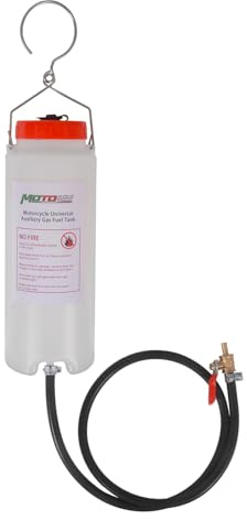 MOTO4U Auxiliary Gas Fuel Tank Universal Motorcycle Gas Tank Repair Tool Kit Gas Container Auxiliary Fuel Tank 1000ml with Fuel Hose and Cut Off Valve.