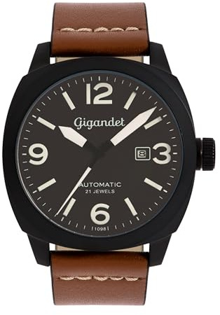 Gigandet Herren Analog Japanisches Automatikwerk Uhr mit Leder Armband 6VNAG9NE/005