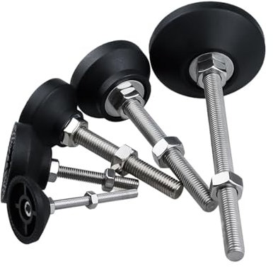OZFJJWY Adjustable Lathe Leg Dia 50mm Thread Type Adjustable Levelling Feet Swivel Base Articulating Legs M8/M10/M12 1pcs(D50xM8x80mm)