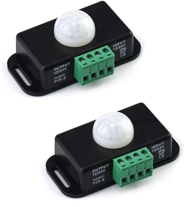 DC 12V 24V PIR Sensor LED Motion Sensor Switch,Body Infrared Sensing Controller for Timer Flexible LED Automatic Light Strips 2Pcs