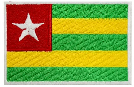 Togo Länderflaggen-Aufnäher, bestickt, zum Aufbügeln, Togo-Flagge, zum Aufbügeln oder Aufnähen