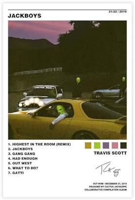 FGFGH Travis Scott Cactus Jack Jackboys Poster 4 Canvas Poster Unframe-style 20x30inch(50x75cm)