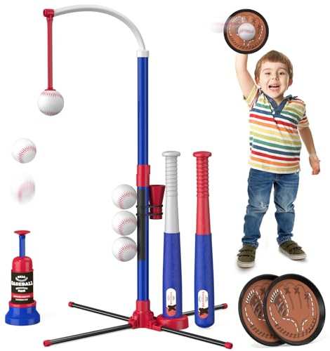 HYES Juego de béisbol 4 en 1 para niños de 3 a 5