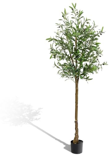 LEADZM Künstlicher Olivenbaum 180cm kunstpflanze Künstliche Pflanzen Olivenbaum Künstlich Kunstbaum wie echt für Balkon Wohnzimmer Büro (180cm)