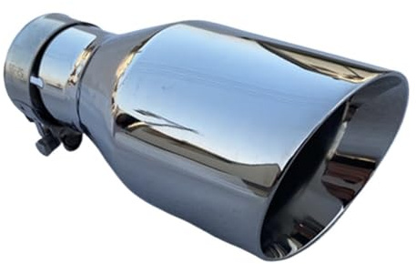 Cola de Escape Coche,Cola de Escape Silenciador Universal de Acero Inoxidable de 76 mm a 101 mm for modificación de Coche, Tubo de Escape de 170 cm de Largo.(Bend 76MM IN-101MM)