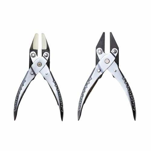 Set of 2 Parallel Action Pliers | 140mm Flat Nose Nylon Jaw Steel Jaw Jewelry Tool