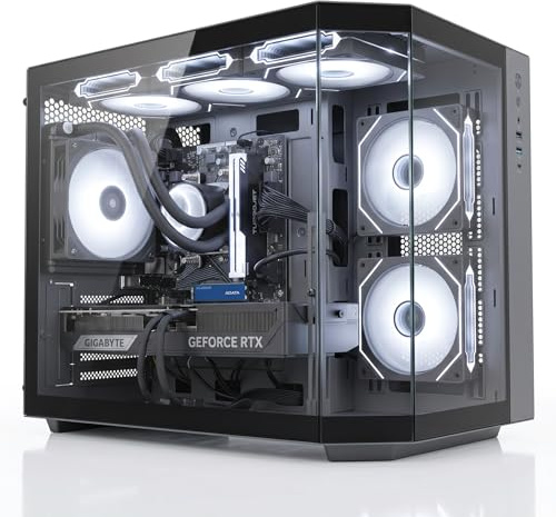 ionz Gaming PC Desktop Computer, Intel i5-12400F, RTX 5060 Ti, 120mm AIO, 16GB DDR4 RAM, 1TB NVMe SSD, Windows 11, Black (Apex, Black)