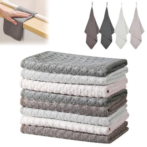 XZMCAT 8Pcs Trapos Cocina 30x30cm, Bayetas Microfibra, Trapos Cocina Multiusos, Paños Microfibra Absorbentes y Duraderos, para Cristales, Ventanas y Vajilla