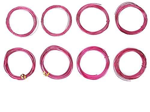 Smycketråd Aluminium gör-det-själv-pärltråd Mjuk Flexibel Hållbar för smyckenstillverkning Blomarrangemang Bonsaimodellering Mörklila 8 rullar 0,6 mm 0,8 mm 1 mm 1,2 mm 1,5 mm 2
