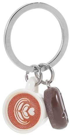 HQHYGM Holder Coffee Bean Keychain Pendant Creative Hanging s Theme Cup Key Ring Bag Charm