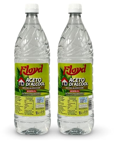Sicignano Casalinghi Aceto di Alcool Bianco 6% Acidità, Uso Alimentare per Conserve e Sottoli e Pulizie Ecologiche, Anticalcare Naturale Multiuso, Origine Agricola (lt.1 x 2pz)