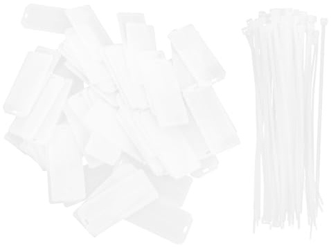 WEKAMOS Etiquetas para Cables 50 Piezas Abs Termoplástico Reutilizables Multicolores Identificador de Cable Resistente al Agua Oficina en Red y Carga