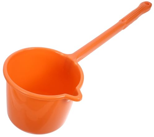 JECOMPRIS Cucharón de Baño de Mango Largo Naranja, Pala Pequeña para Agua para Ducha, Cocina y Sauna, Utensilio Multifuncional Ligero y Práctico para Uso Doméstico