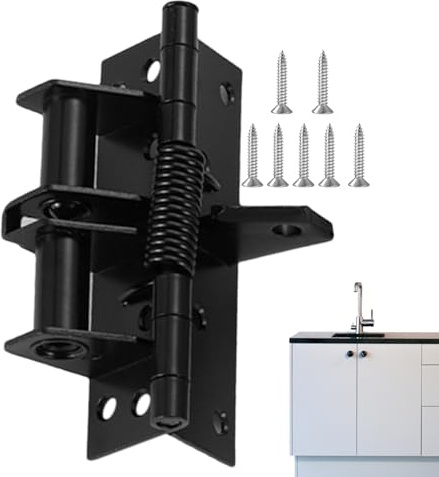 Door Hinges | Automatic Door Closer Hinges | Self-Closing Spring Loaded 4 Inch Adjustable for Garage Front Back