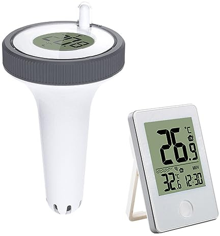 Reeatel Trådlös pooltermometer flytande lättläst digital pooltermometer vattentät för simbassänger, akvarier