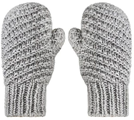 JIAHG Super Dicke gestrickt Handschuhe Damen Mädchen Fäustlinge Winterhandschuhe Fausthandschuhe Sporthandschuhe, Grau, Einheitsgröße