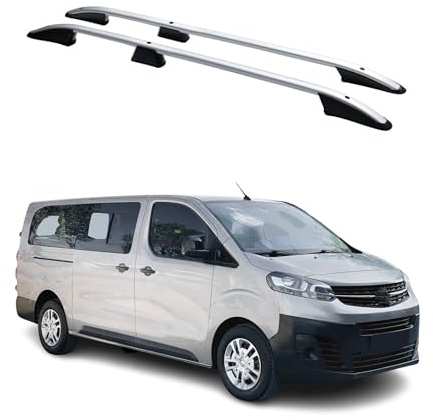 OMAC Dachreling Dachgepäckträger kompatibel mit Peugeot Expert 2016-2026 Langer L3 Alu Silber 2X