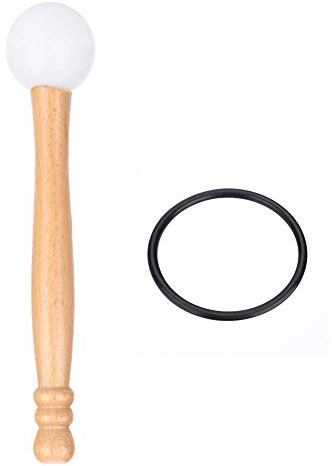 Kristall Klangschale, Rubber Head Holzgriff Mallet Stick Gummi-O-Ring, kristall klangschale, Musiktherapie Instrument für Meditation, Yoga, Energy Healing