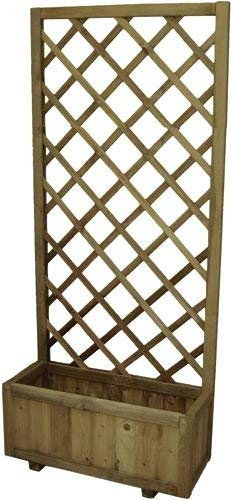 PEBSHOP Pannello GRIGLIATO in Legno IMPREGNATO con FIORIERA