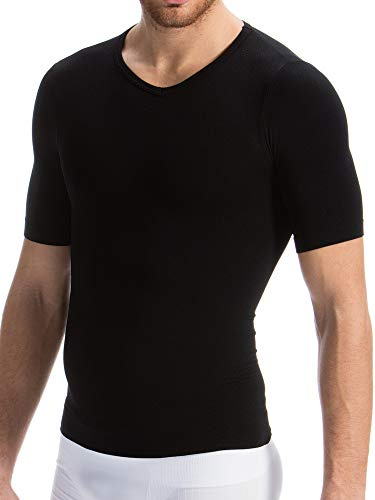 FarmaCell Man 419B (Nero, XL) Maglia Mezza Manica T-Shirt Uomo Modellante Contenitiva con Filato Breeze rinfrescate e Leggero