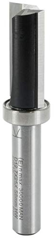 ENT 11702 Bündigfräser HW für Milescraft Zinkenschablone, Durchmesser (D) 12,7 mm, NL 25 mm, S 8 mm, SL 32 mm, GL 62 mm, Z2+1, mit Kugellager am Schaft