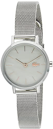Lacoste Analog Quarzuhr für Damen mit Silbernes Edelstahl-Mesh-Gliederarmband - 2001121