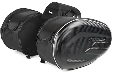 N/Y Motorcycle Saddle Bag 36-58L Waterproof Universal Motorcycle Panniers Side Bags Luggage Rain Cover Expandable Capacity