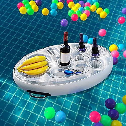 Shunfaji Bar Flotante para piscina, cama de hielo, inflable para piscina, placa de billar, portavasos hinchable para colocar frutas, vino rojo, teléfonos móviles, etc. (A)