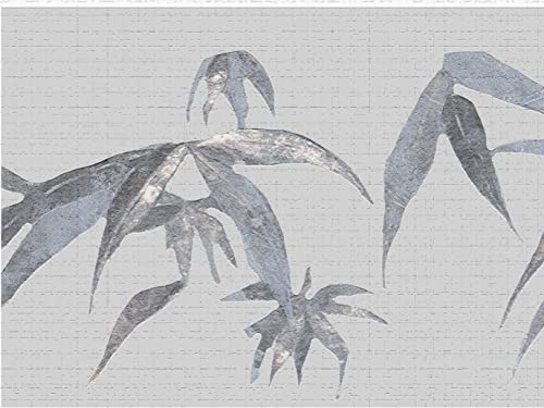 Dundee Deco DDAZBD9277 Tapetenbordüre zum Abziehen und Aufkleben, abstrakte graue Blätter, Wandbordüre, Retro-Design, 4,57 m x 17,78 cm, selbstklebend
