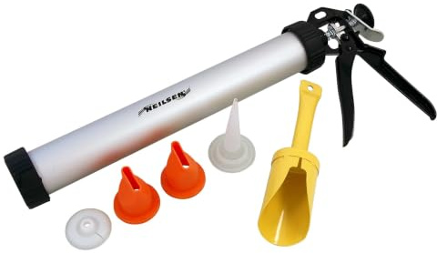 Neilsen CT5328 Mortar and Tile Grouting Gun Set - 380mm, Aluminium Body | Dual function mortar and tile grouting gun, 380mm aluminium body, Metal ratchet handle, 3 nozzles, Spare plunger