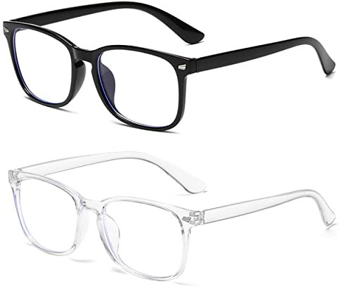 2Pcs Blue Light Blocking Glasses,Bue Light Glasses Anti-Glare Glasses,Blue Light Blocking Reading Glasses Blue Light Glasses Womens or Blue Light Glasses Men,Clear Glasses Light to Prevent Eye Fatigue